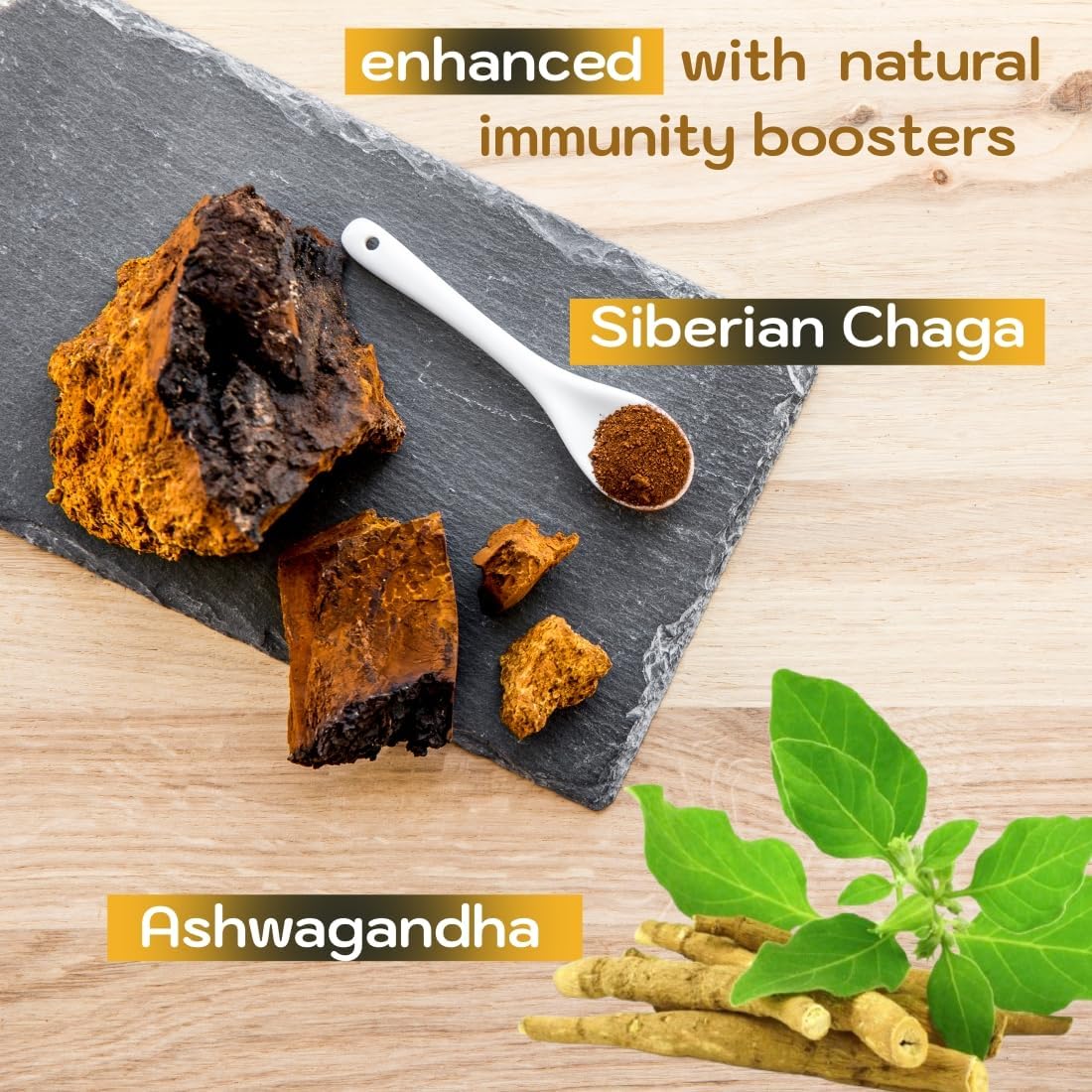 Organic Holistic MD Shilajit Gummies - 50,000mg Resin for Metabolism - Ashwagandha & Chaga - 2 Month Supply - 60 Cherry Gummies