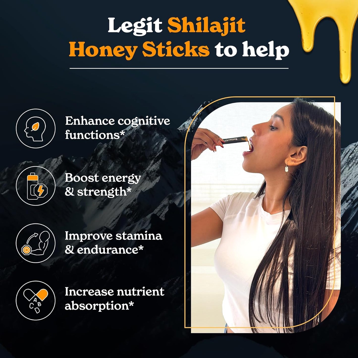 Organic Honey and Saffron Infused Himalayan Shilajit Sticks for Energy and Immune Support (30 Sticks)