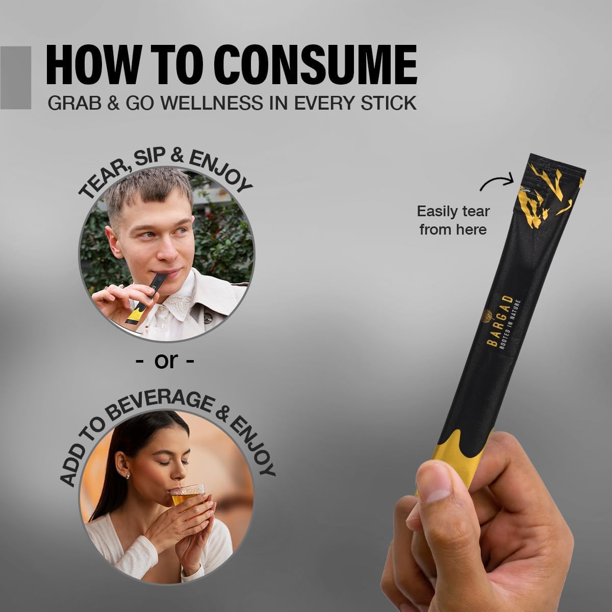 Organic Honey & Saffron Infused Bargad Himalayan Shilajit Sticks (30 Count) | Convenient Single Use | Boosts Energy & Immunity with 85+ Trace Minerals