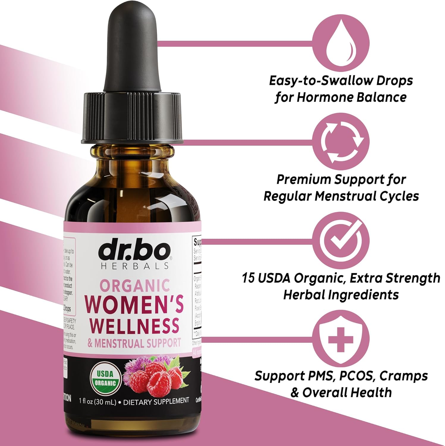 Organic Hormone Balance Drops for Women - Menstrual Support and Detox with Oregano Oil Tincture
