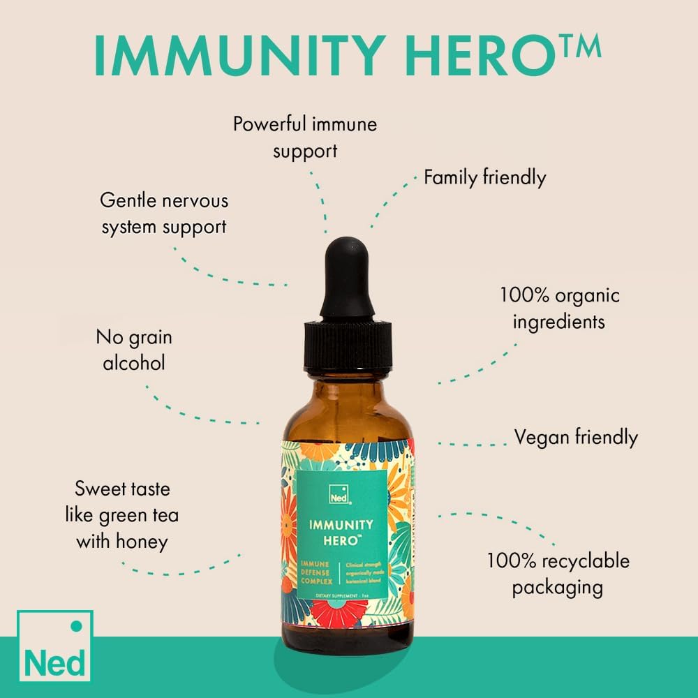 Organic Immune Booster Supplement for Adults - Immunity Hero™ with Echinacea and Astralagus - Herbal Support