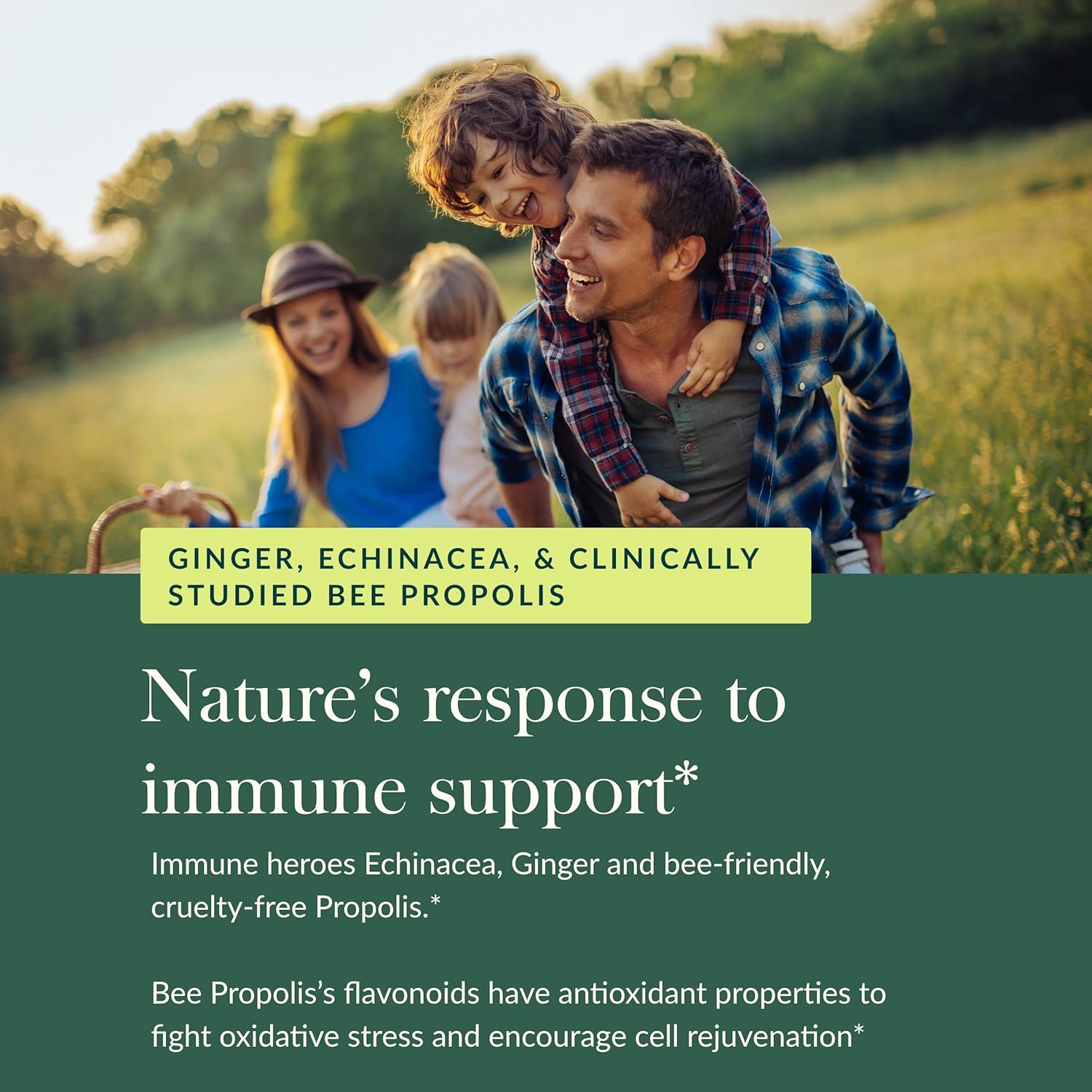 Organic Immune Rapid Defense Gummies with Propolis, Ginger, Echinacea - 60 Vegan Gummies