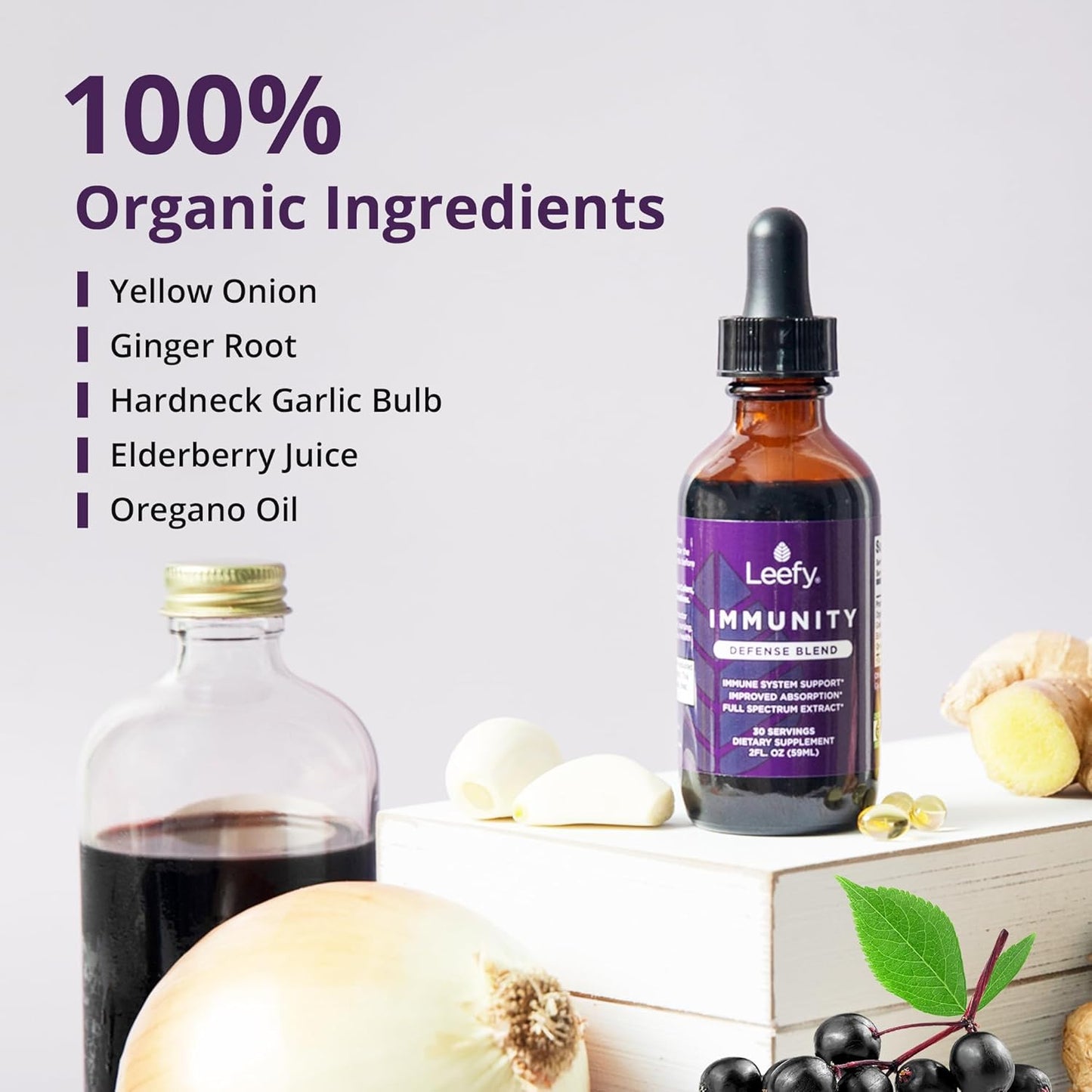 Organic Immunity Defense Blend - Fast-Absorbing Immune Support Supplement - Boosts Immune System - 2 Oz