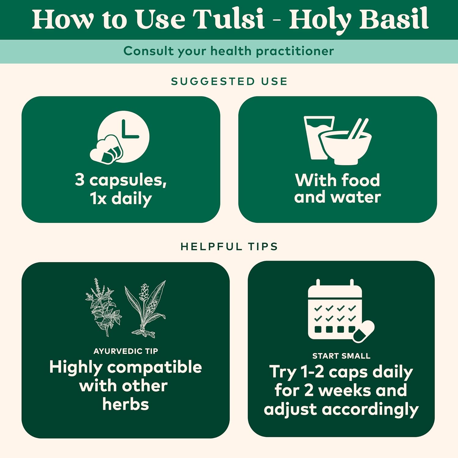 Organic India Tulsi Holy Basil Capsules - Herbal Supplement for Immune Support and Stress Relief - 180 Capsules, Vegan, Gluten-Free, Kosher, Non-GMO