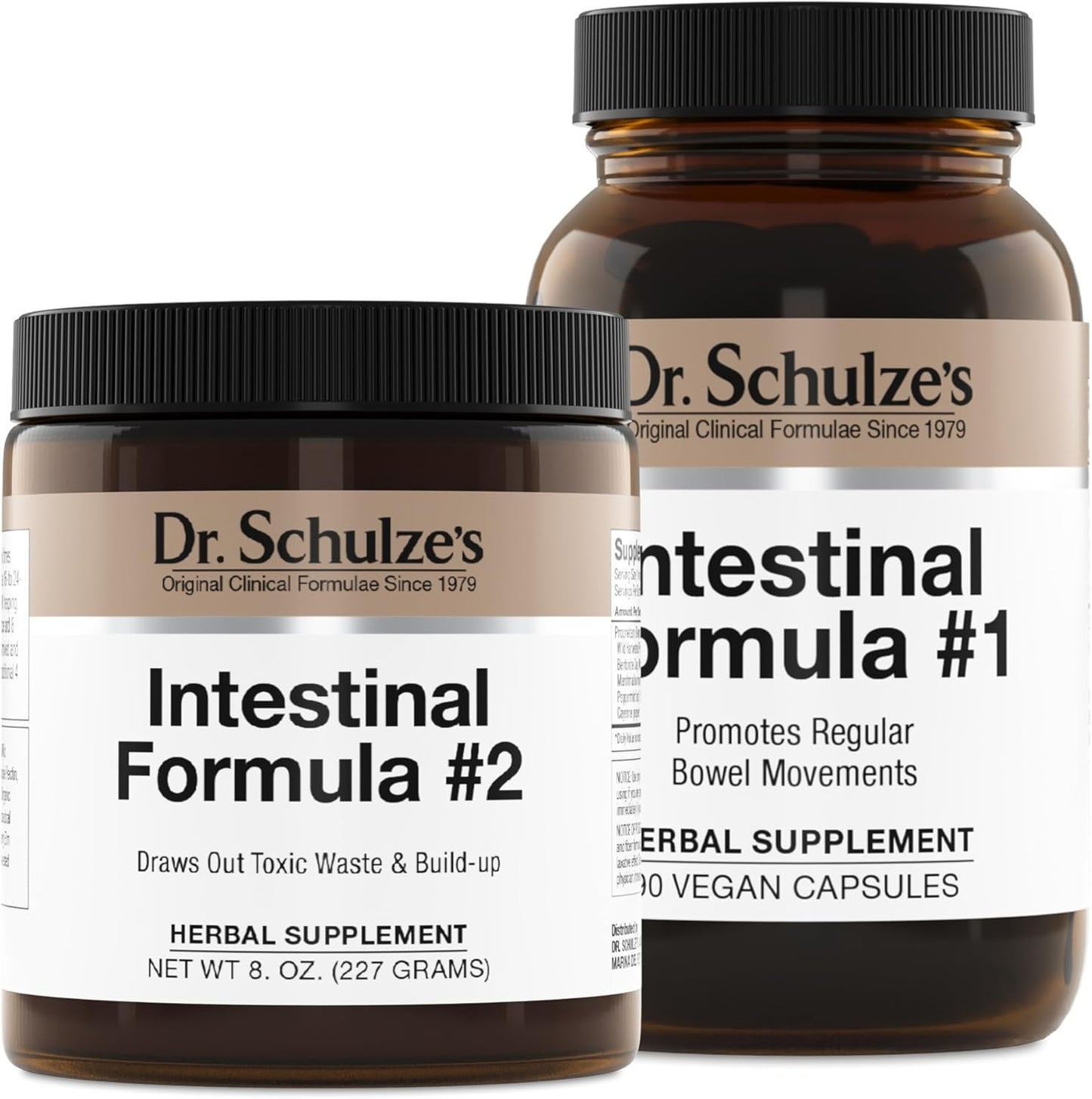 Organic Intestinal Formula #1 Capsules (90 ct) & Intestinal Formula #2 (8 oz) by Dr. Schulze - Herbal Supplements