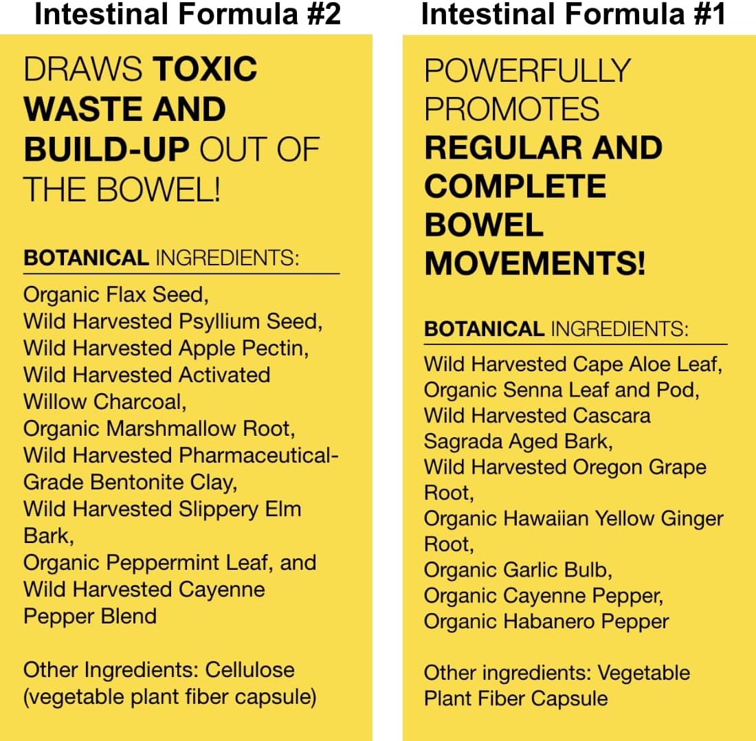 Organic Intestinal Formula #1 Capsules (90 ct) & Intestinal Formula #2 (8 oz) by Dr. Schulze - Herbal Supplements