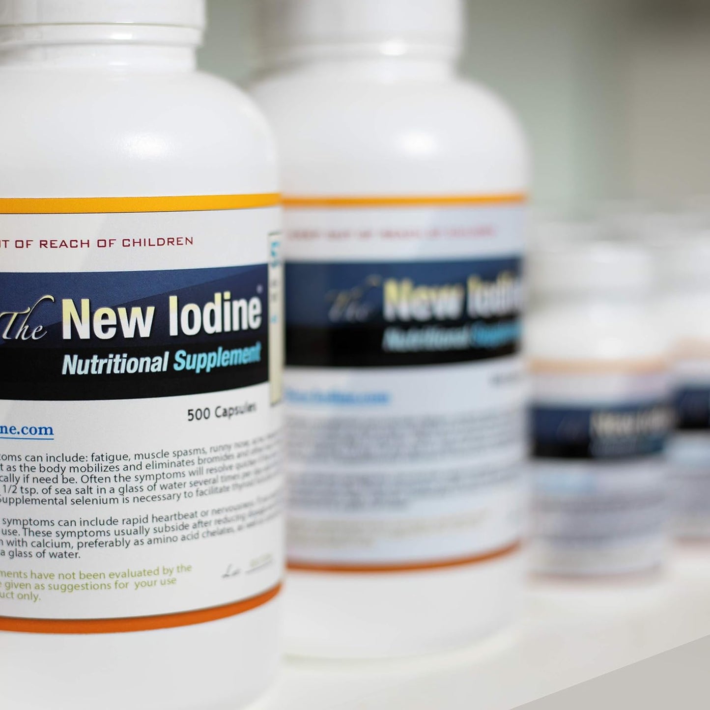 Organic Iodine Amino Acid Chelate Supplement - 500 Vegan Caps - Gluten Free - Small Capsules