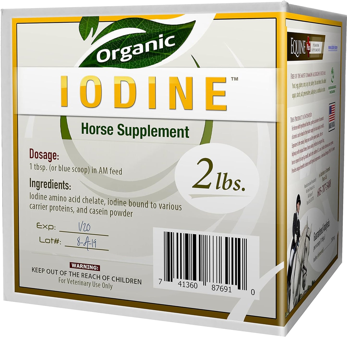 Organic Iodine Nutritional Supplement for Horses & Animals - 2 lbs. - Includes 18 Amino Acids