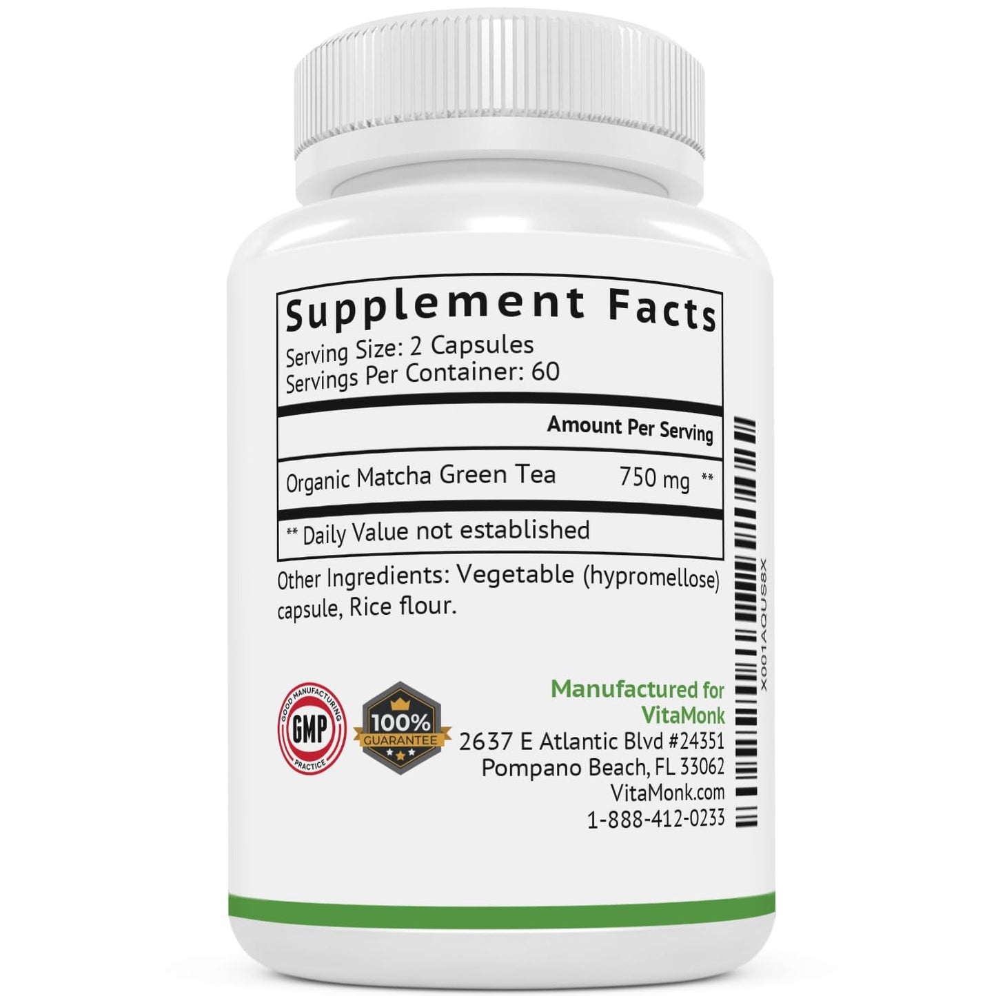 Organic Japanese Matcha Capsules Bundle for Energy and Focus - Low Dose Caffeine and Theanine by VitaMonk