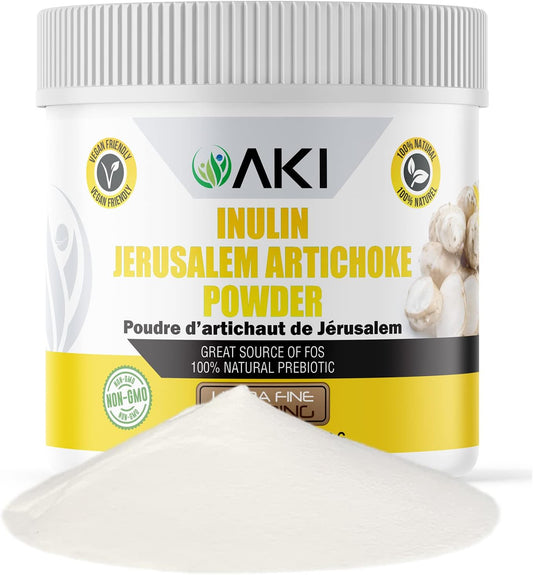 Organic Jerusalem Artichoke Inulin Powder (6oz/170g) - Rich in Fiber & Prebiotic, Perfect for Coffee, Smoothies, Juice - Vegan, Gluten-Free - 1 Pack