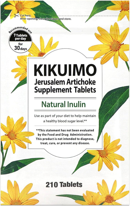Organic Jerusalem Artichoke Supplement with Inulin and Dietary Fiber - 210 Tablets from Japan