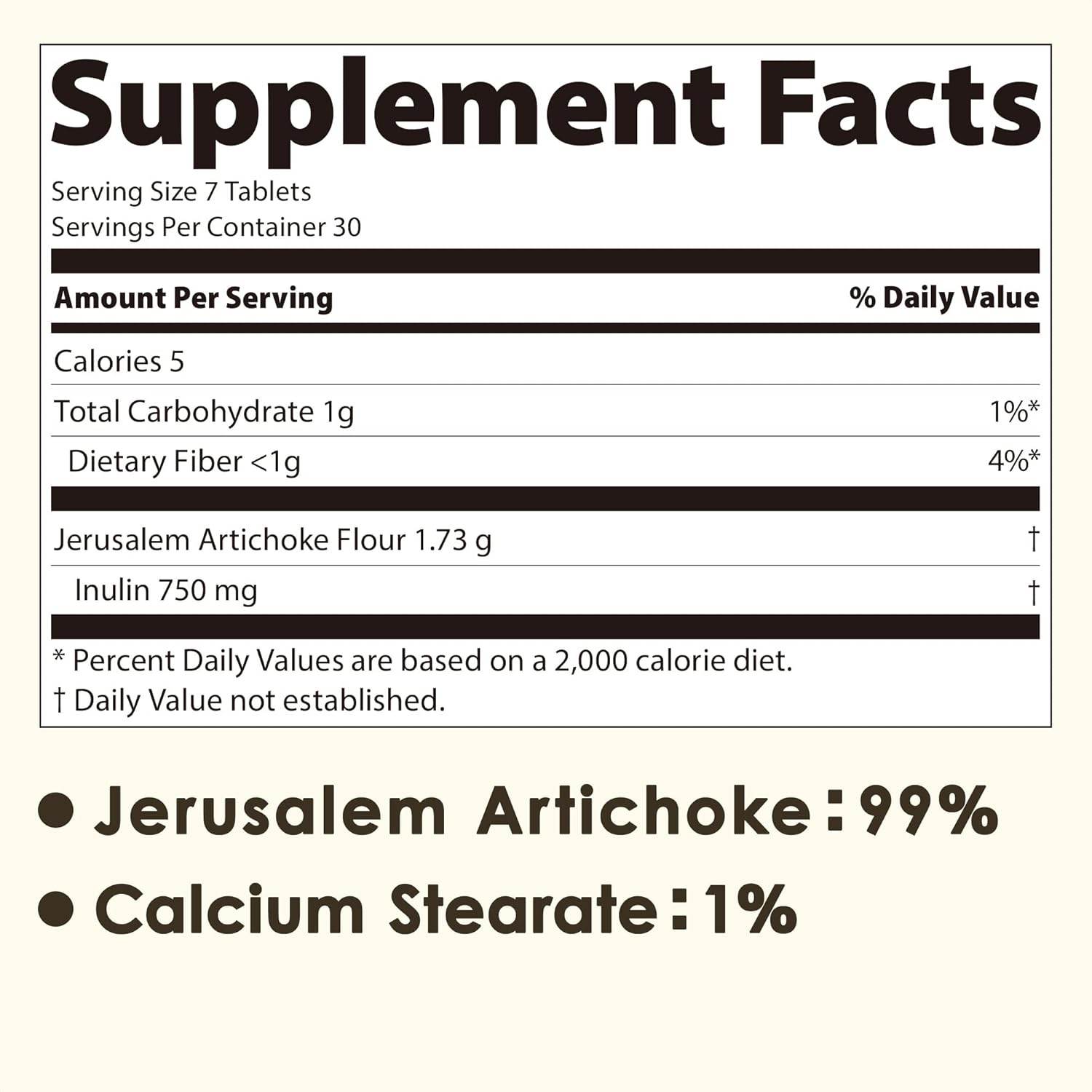 Organic Jerusalem Artichoke Supplement with Inulin and Dietary Fiber - 210 Tablets from Japan