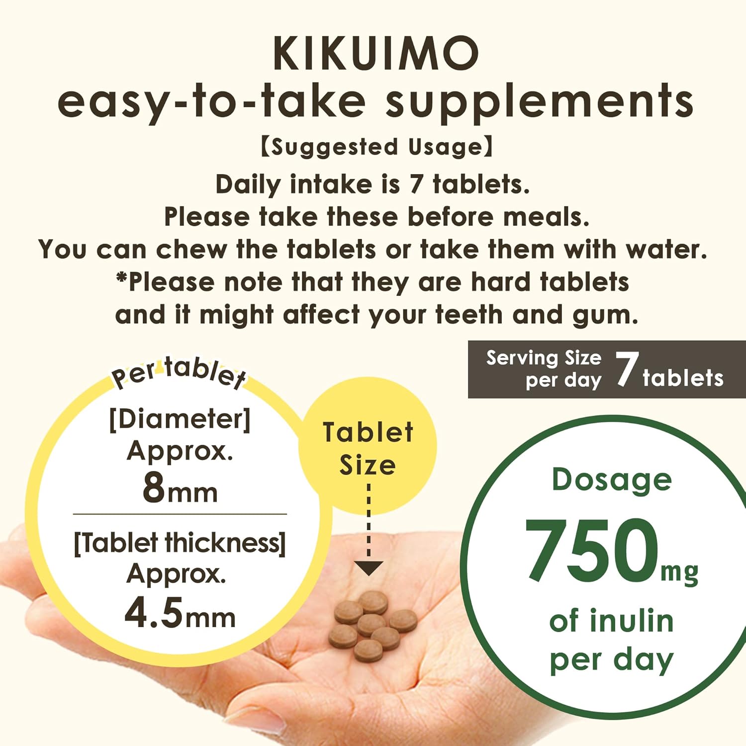 Organic Jerusalem Artichoke Supplement with Inulin and Dietary Fiber - 210 Tablets from Japan