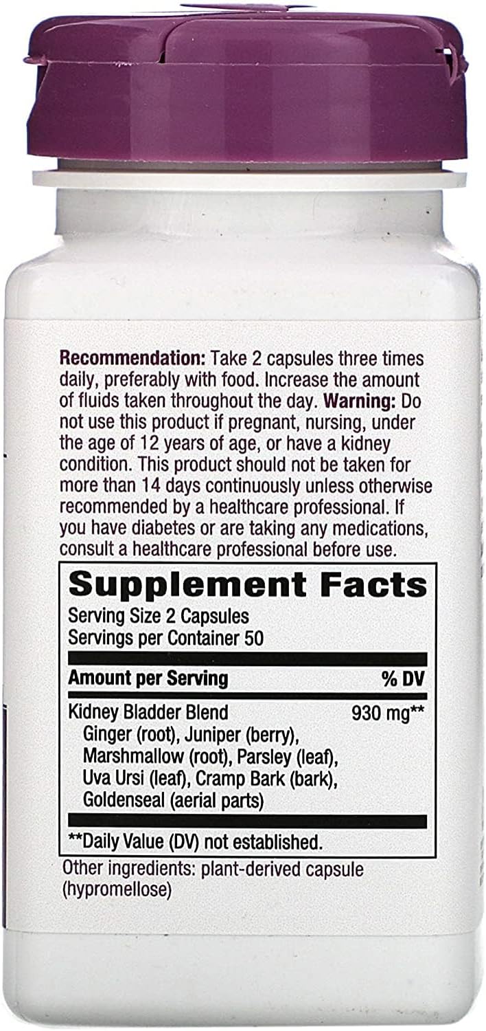 Organic Kidney Bladder Support Capsules, 465 mg, 100 Count - All-Natural Herbal Supplement