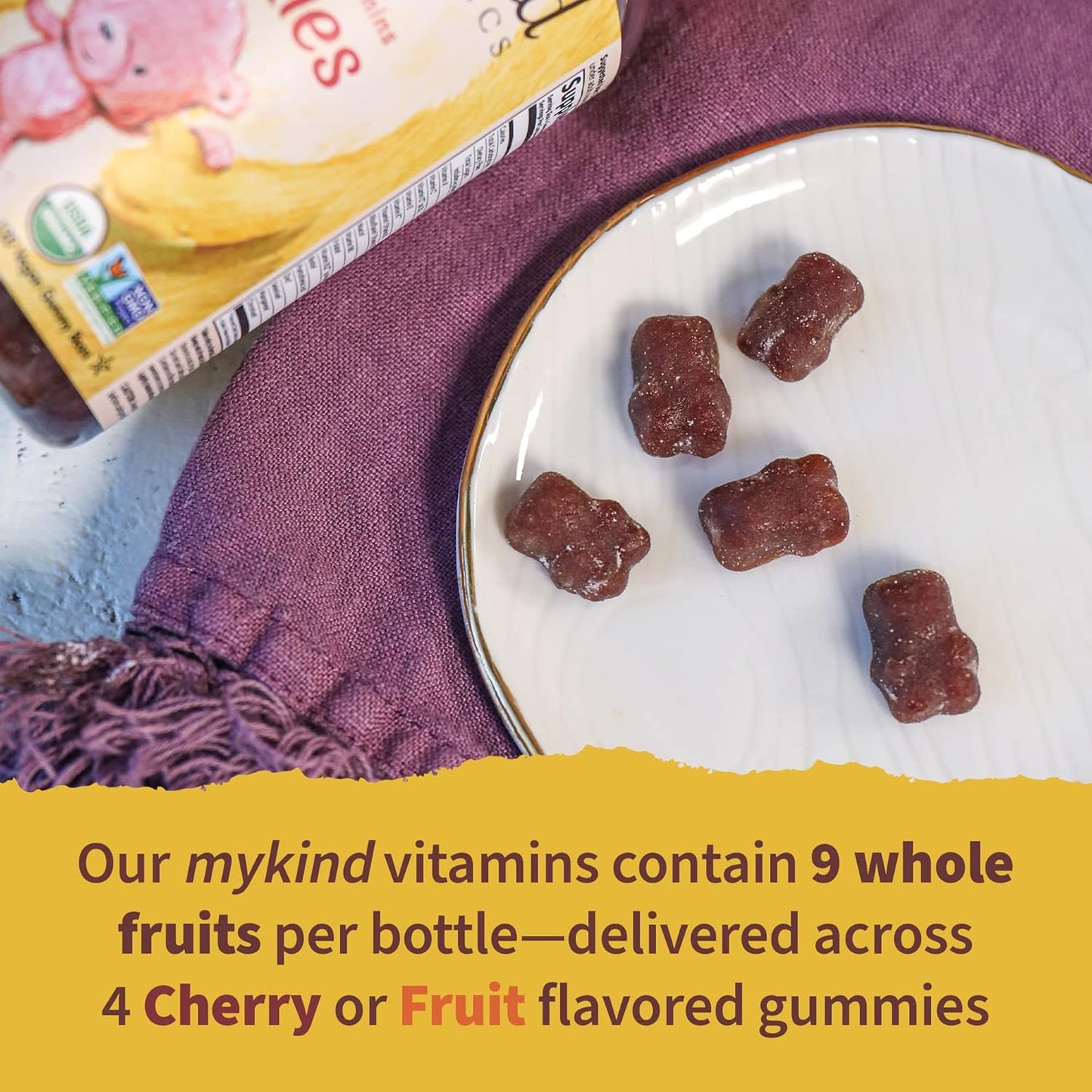 Organic Kids Immune Support Gummy Vitamins - Fruit Flavored with Vitamin C, D3, Zinc - Non-GMO & Vegan - Garden of Life Organics