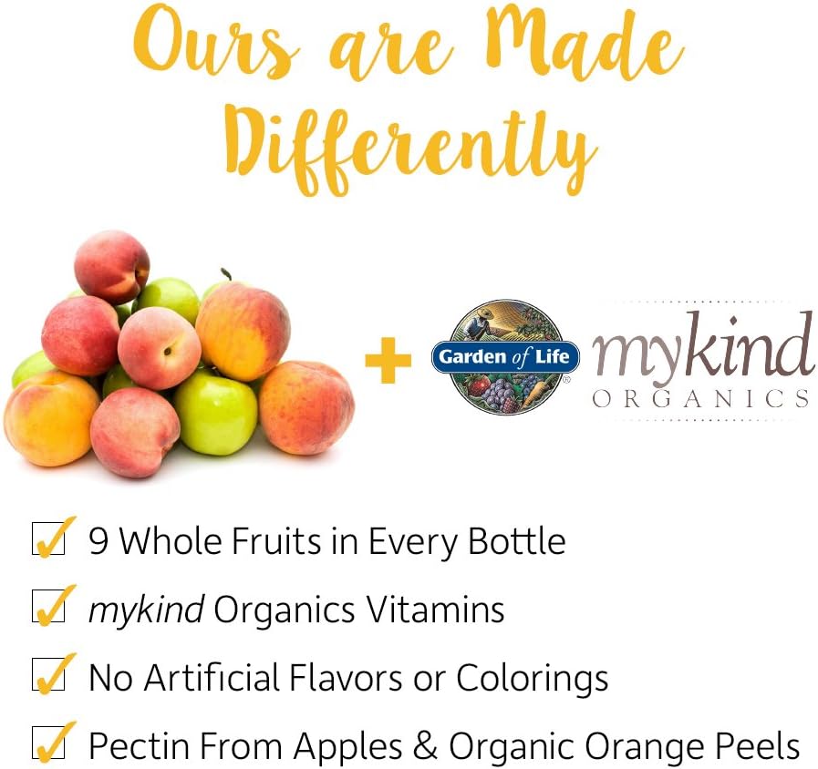 Organic Kids Immune Support Gummy Vitamins - Fruit Flavored with Vitamin C, D3, Zinc - Non-GMO & Vegan - Garden of Life Organics