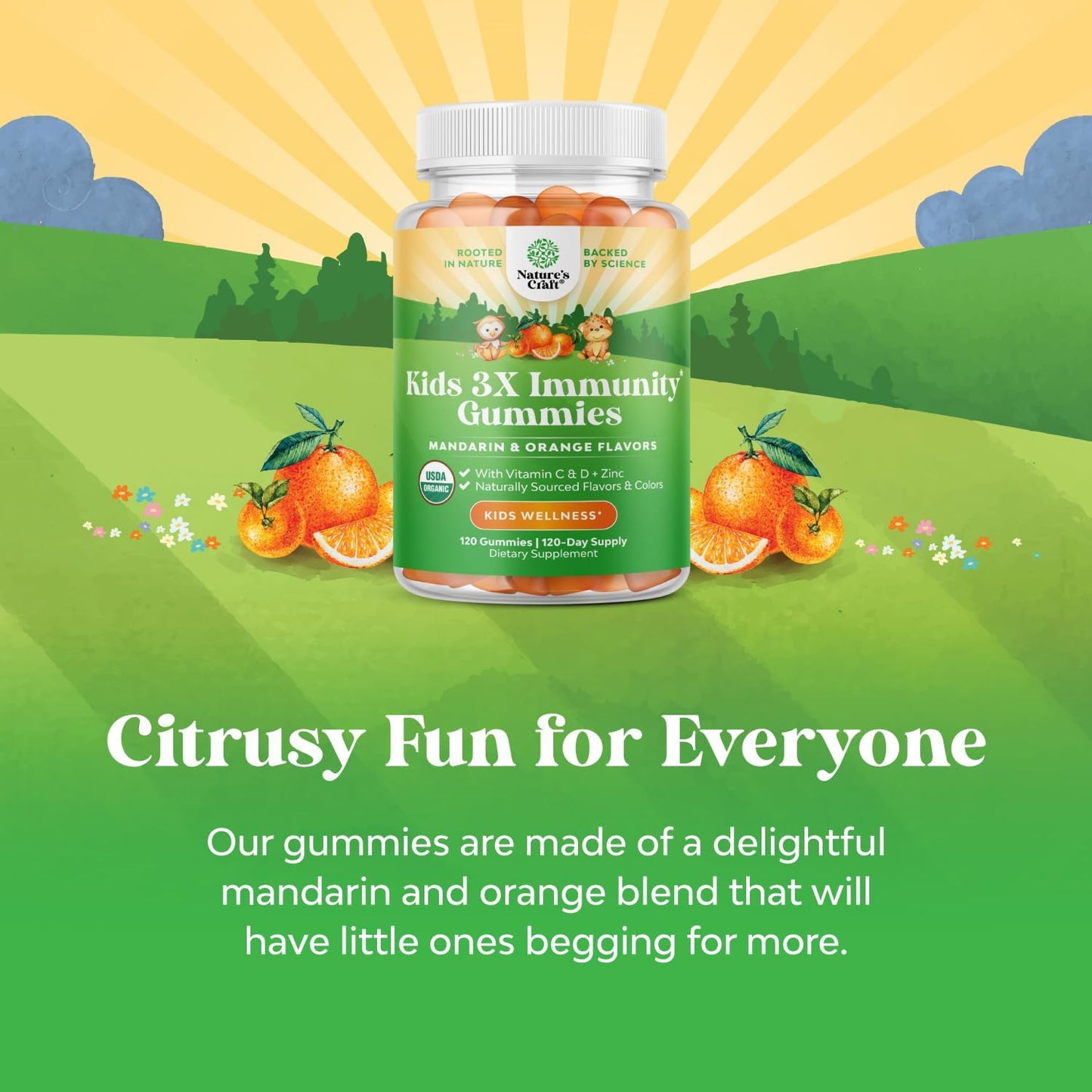 Organic Kids Magnesium, Vitamin D, & Zinc Gummy Bundle - Supports Nerve, Bone, & Immune Health - Vegan & Organic Formula
