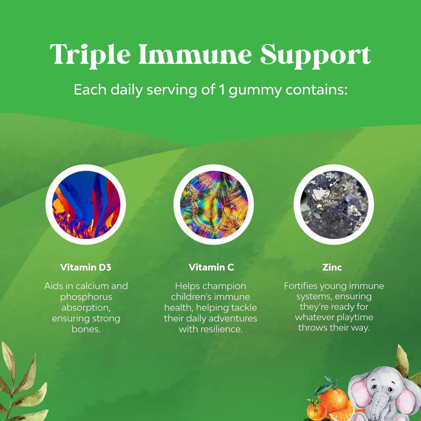 Organic Kids Magnesium, Vitamin D, & Zinc Gummy Bundle - Supports Nerve, Bone, & Immune Health - Vegan & Organic Formula