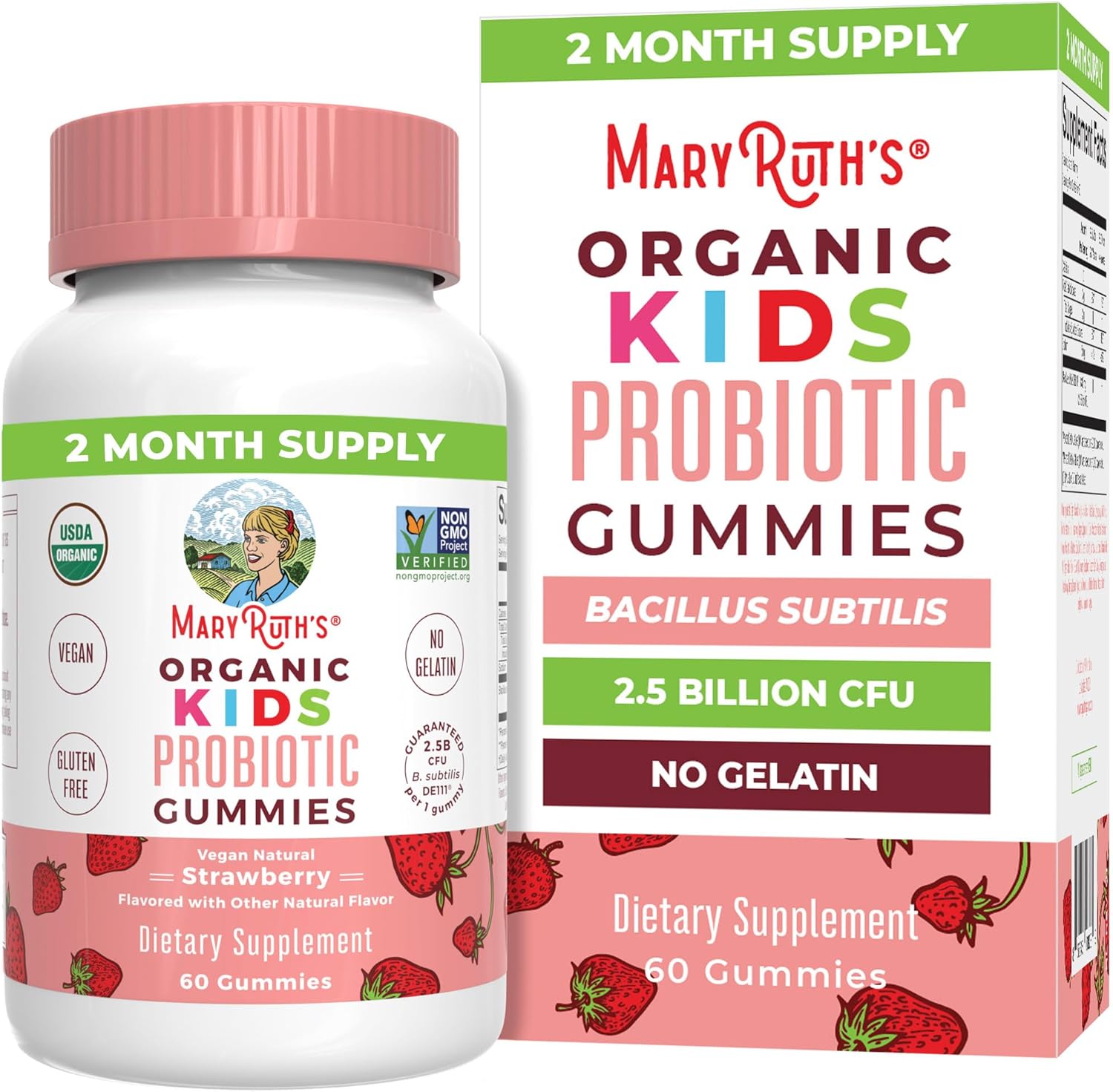 Organic Kids Probiotic Gummies for Digestive Health - USDA Certified, Vegan, Non-GMO, Gluten Free - Immune Support and Gut Health Supplement - 60 Count