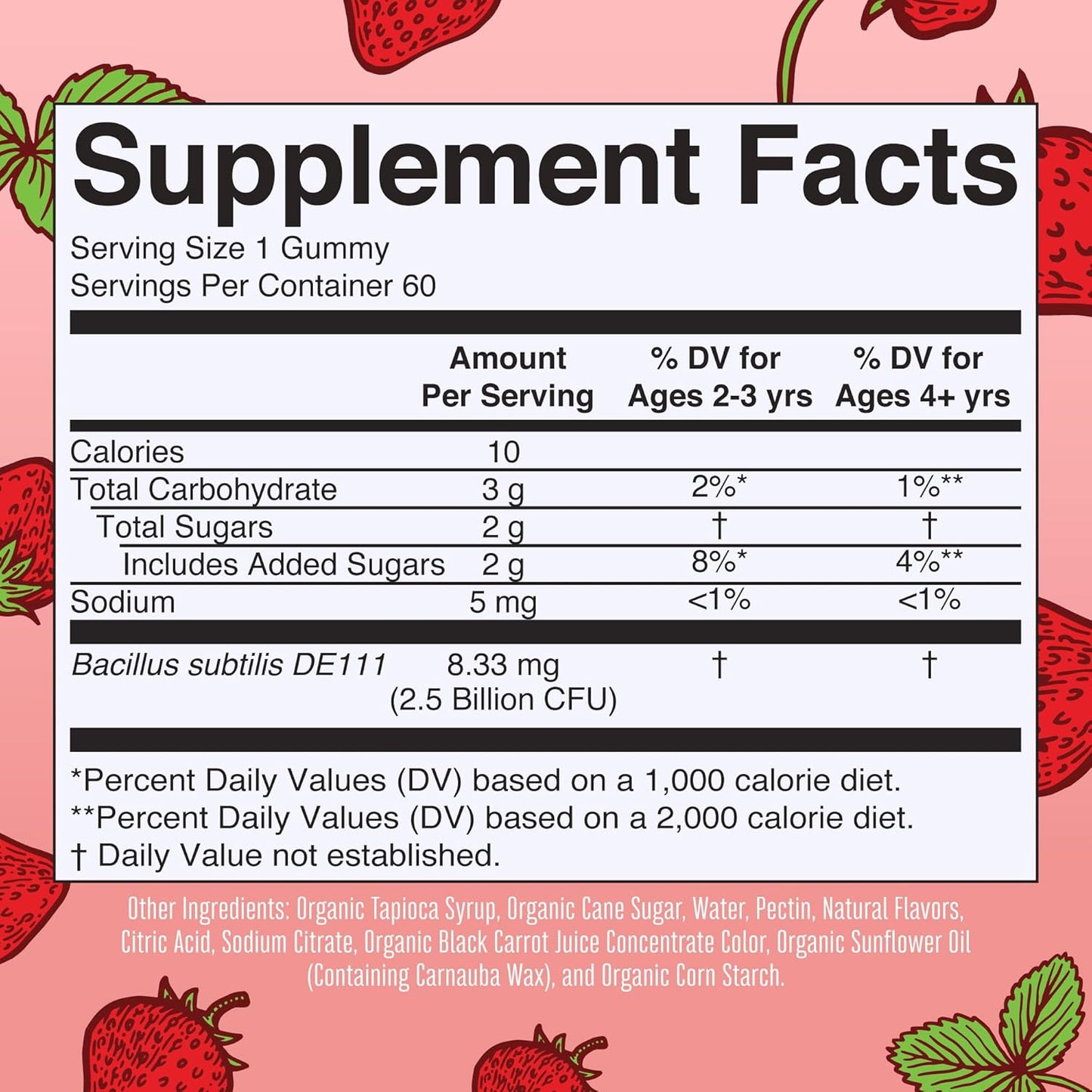 Organic Kids Probiotic Gummies for Digestive Health - USDA Certified, Vegan, Non-GMO, Gluten Free - Immune Support and Gut Health Supplement - 60 Count