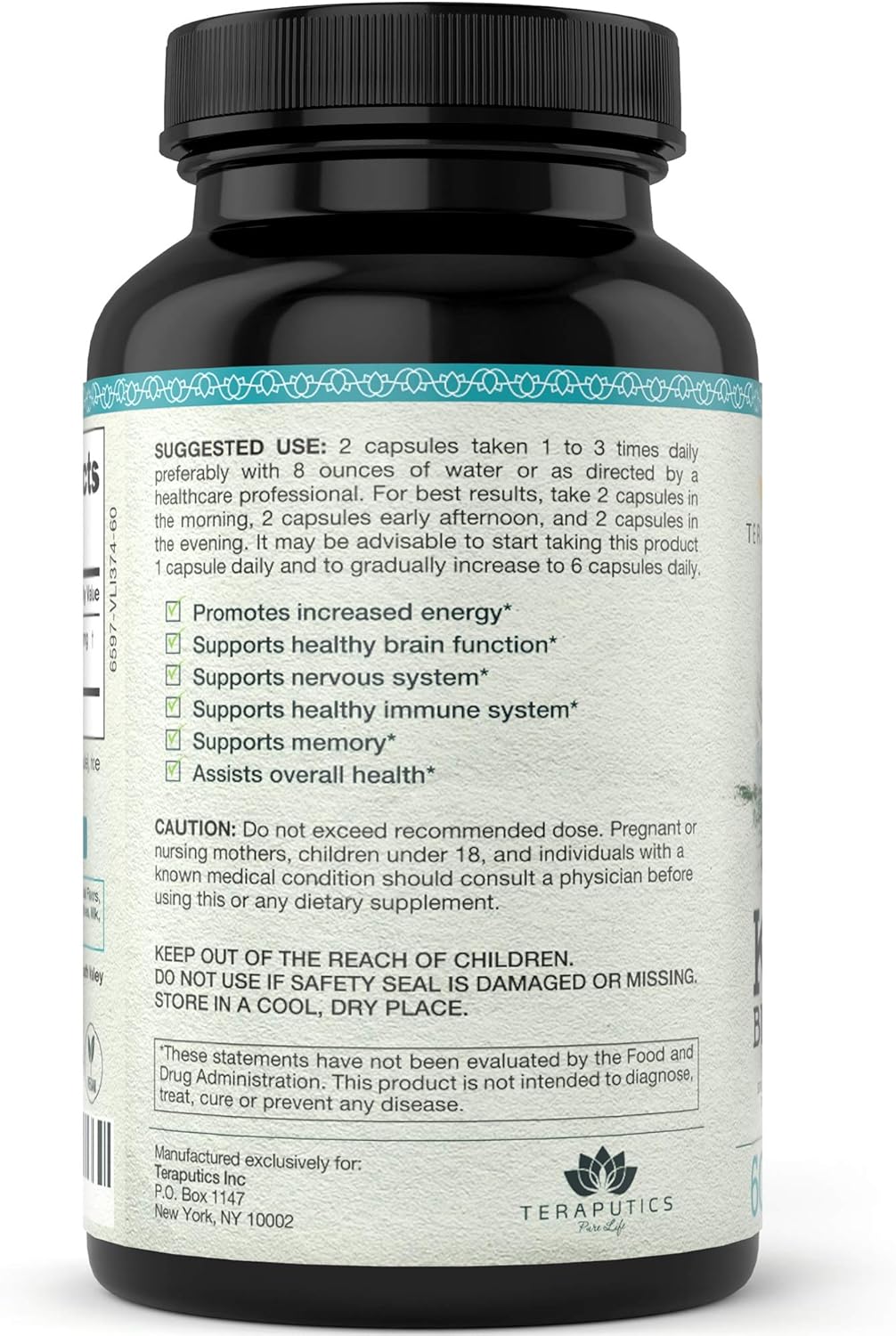 Organic Klamath Lake Blue Green Algae Capsules - Powerful Chlorophyll-Rich SuperFood | 500mg, 60 Vegan Capsules, Pure and Premium Quality