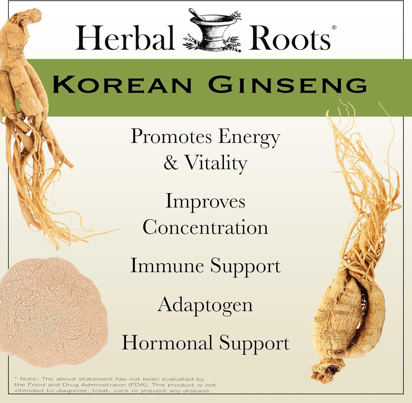 Organic Korean Ginseng Root Powder Capsules - 1000mg with High Ginsenosides for Energy & Performance