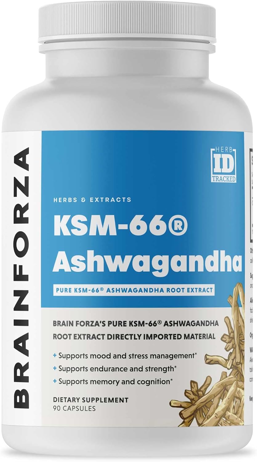 Organic KSM-66 Ashwagandha Extract 1,000mg - High Potency Cognitive & Hormone Support - 90 Capsules