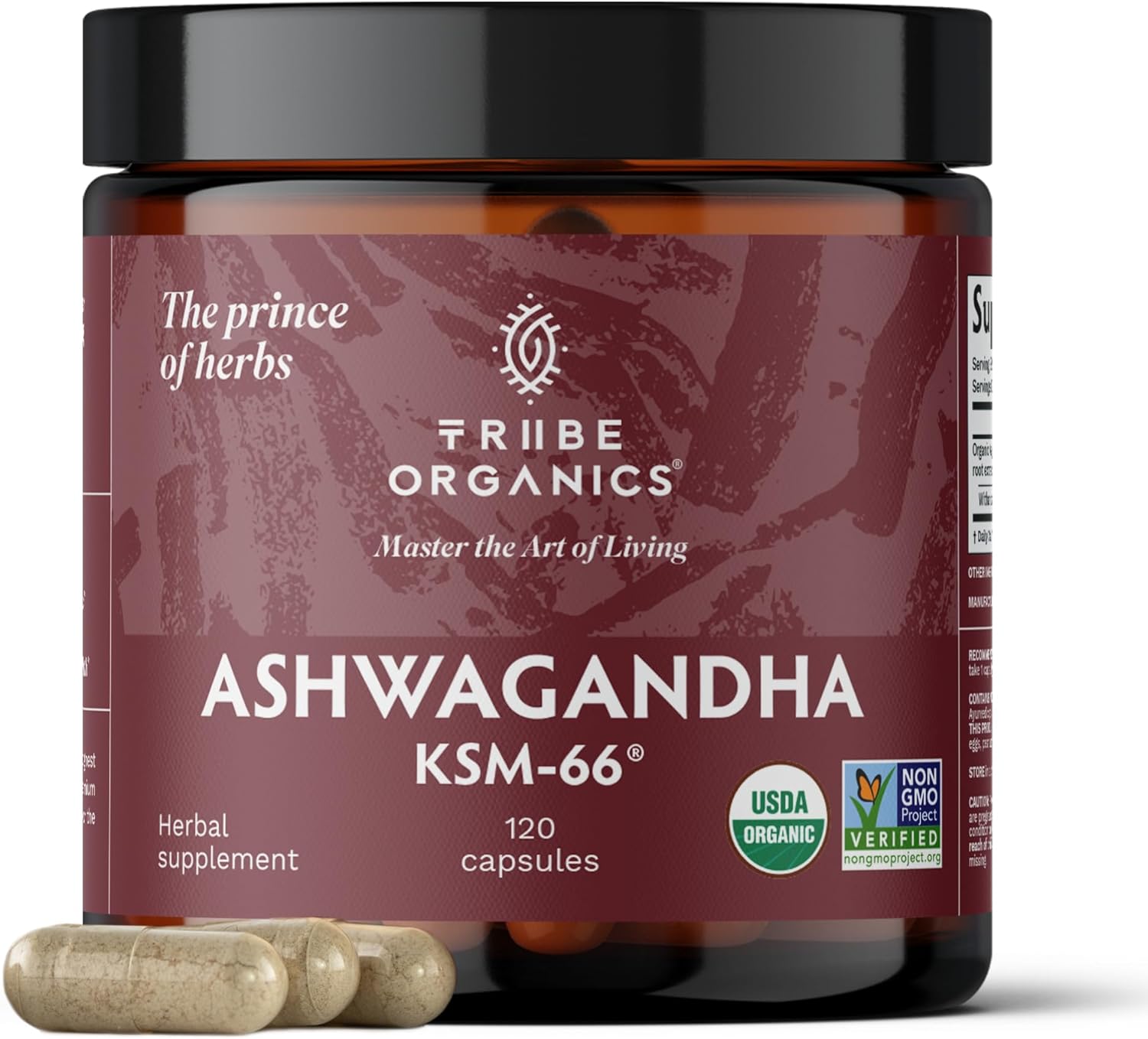 Organic KSM-66 Ashwagandha & Moringa Capsules - Vegan, 2 Month Supply for Brain Function, Focus, Energy & Strength by TRIBE ORGANICS