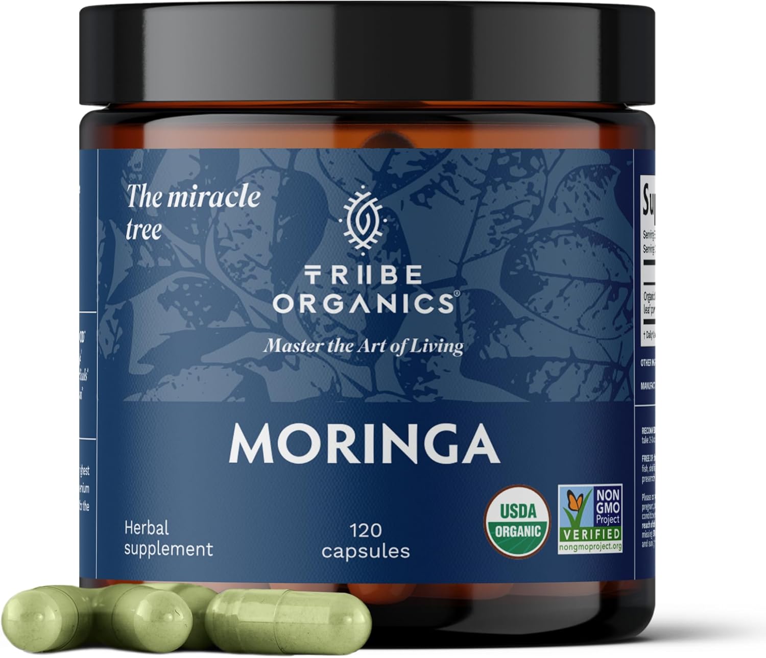 Organic KSM-66 Ashwagandha & Moringa Capsules - Vegan, 2 Month Supply for Brain Function, Focus, Energy & Strength by TRIBE ORGANICS