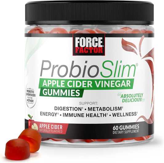 Organic LactoSpore Probiotic Apple Cider Vinegar Gummies for Digestion, Metabolism, and Immune Health, 60 Count