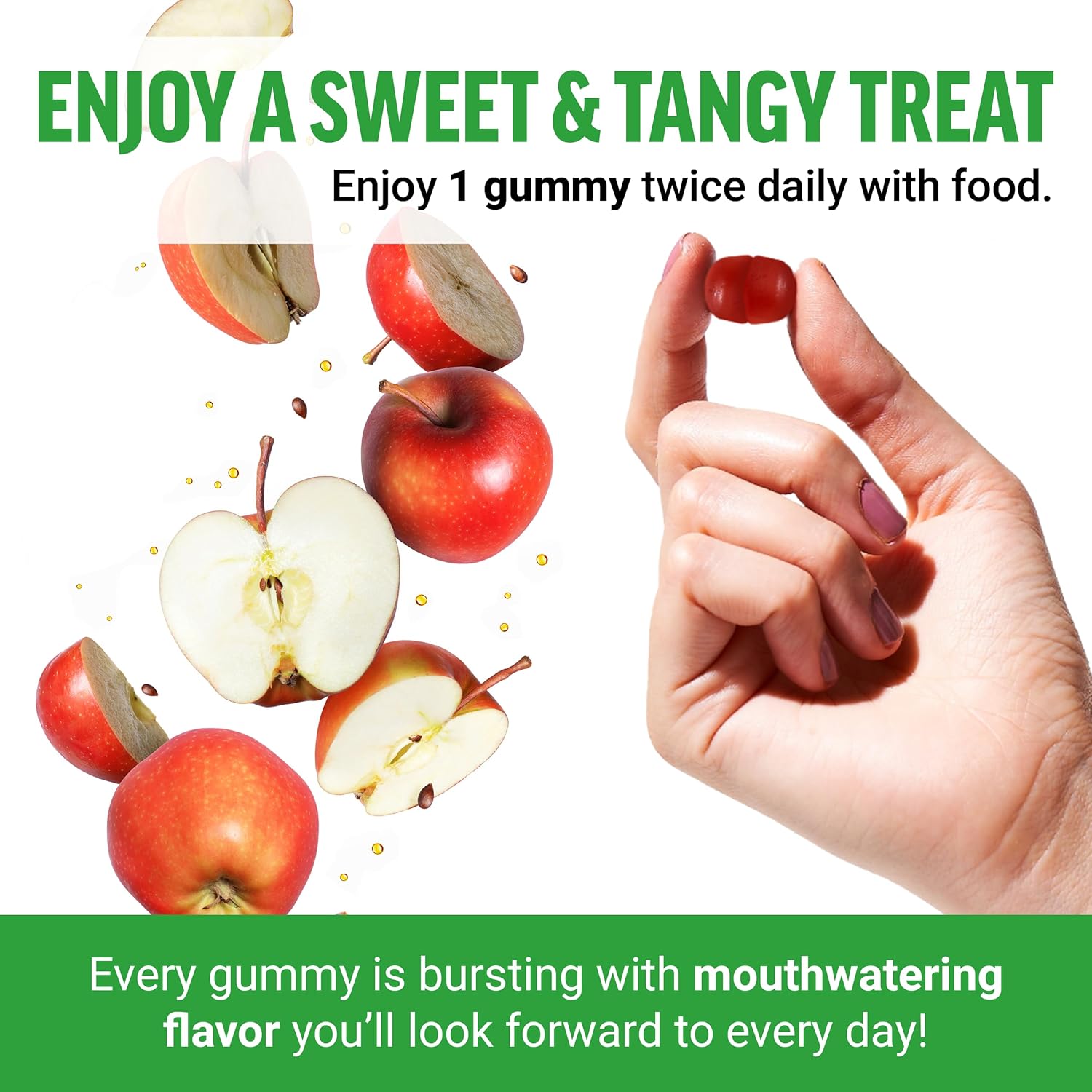 Organic LactoSpore Probiotic Apple Cider Vinegar Gummies for Digestion, Metabolism, and Immune Health, 60 Count