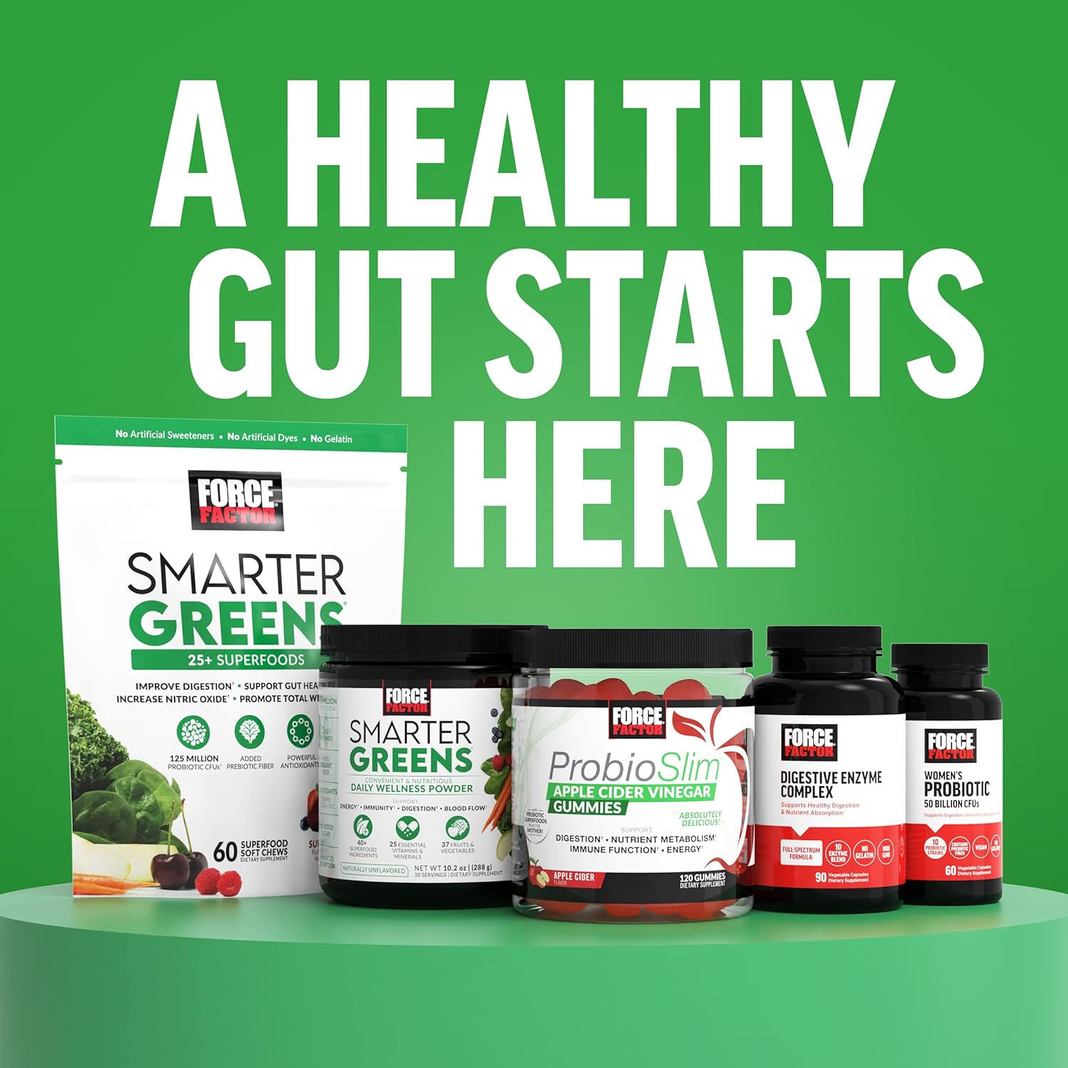 Organic LactoSpore Probiotic Apple Cider Vinegar Gummies for Digestion, Metabolism, and Immune Health, 60 Count