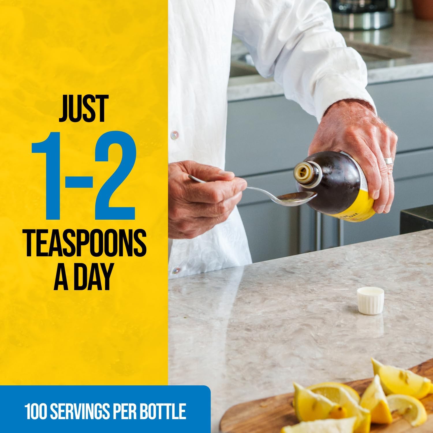 Organic Lemon Flavored Alaskan Cod Liver Oil Liquid | 16.67 oz | Line Caught in USA | High Omega 3 DHA/EPA | Vitamin D | Non-GMO