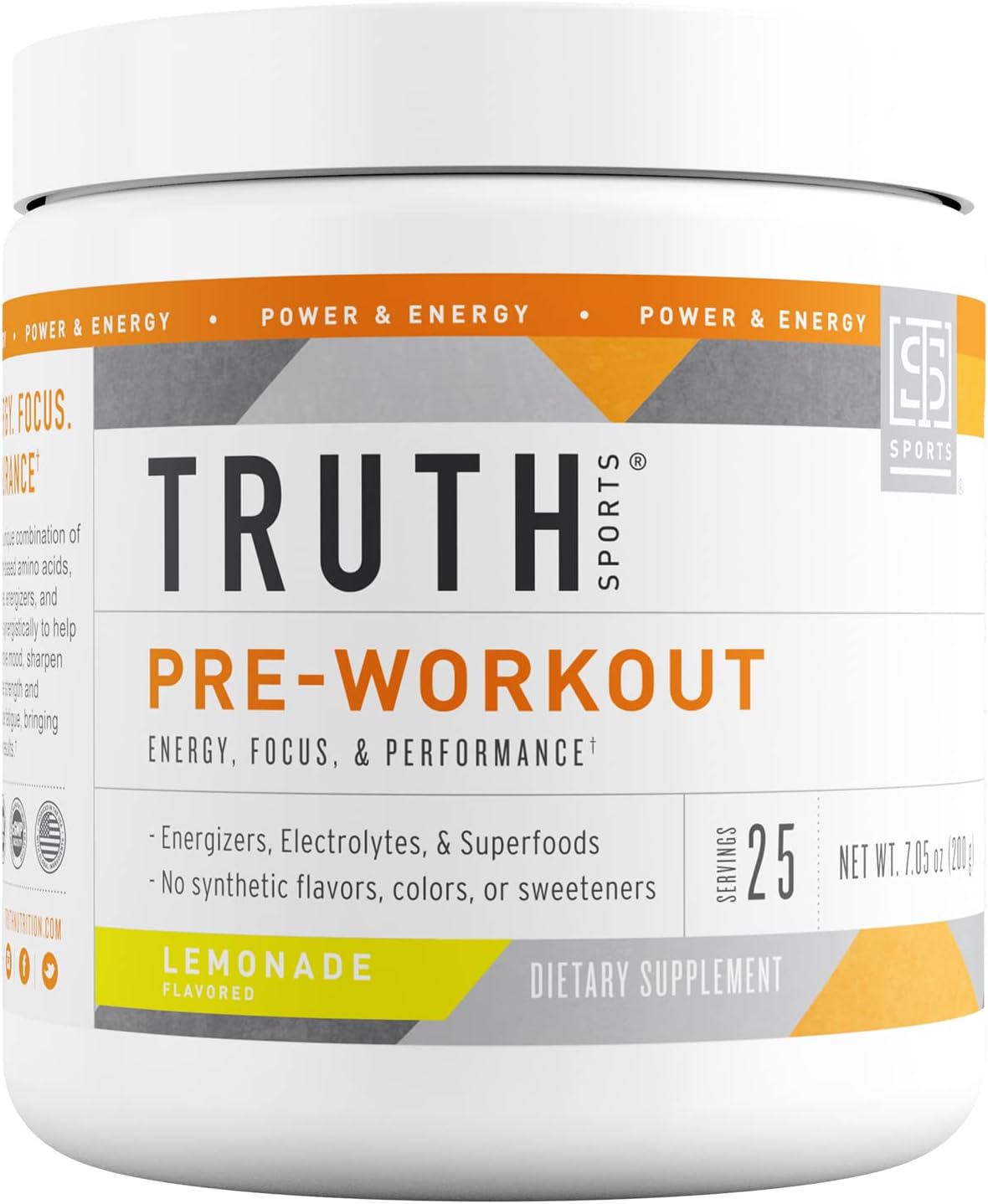 Organic Lemonade Pre Workout Powder for Men & Women - Vegan BCAA Amino Energy Supplement, Keto Friendly with No Artificial Ingredients