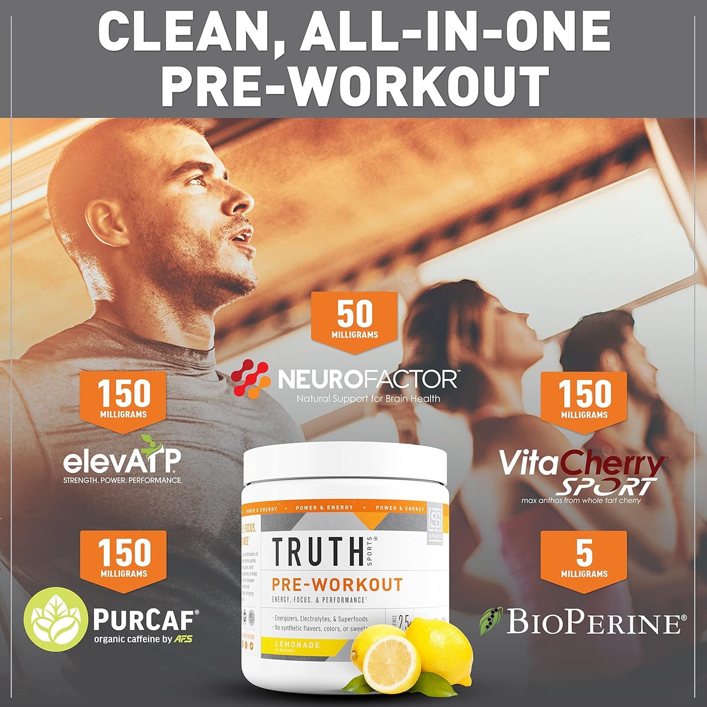 Organic Lemonade Pre Workout Powder for Men & Women - Vegan BCAA Amino Energy Supplement, Keto Friendly with No Artificial Ingredients