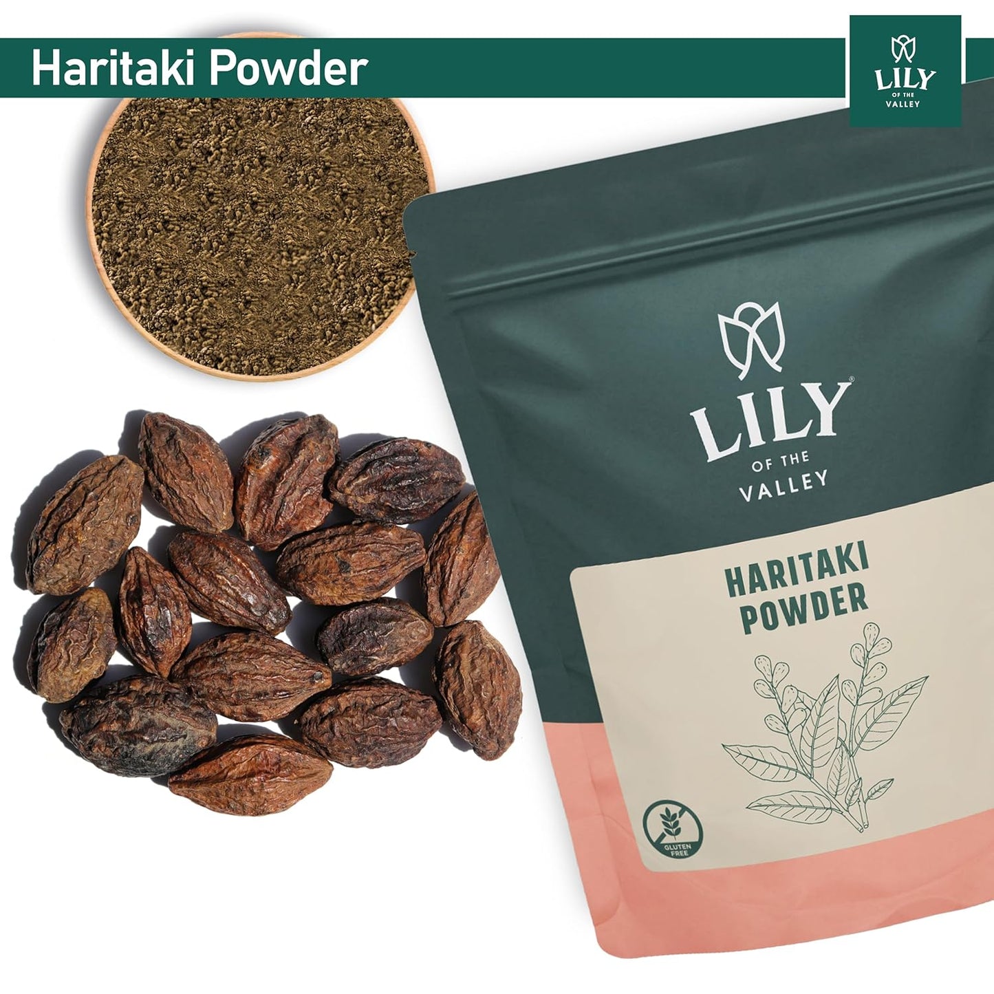 Organic Lily of the Valley Haritaki Powder from India - Ayurvedic Herb - 100% Natural, Vegan, Gluten-Free - 8oz Pack