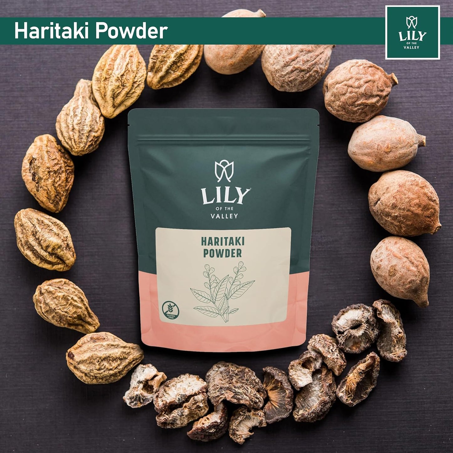 Organic Lily of the Valley Haritaki Powder from India - Ayurvedic Herb - 100% Natural, Vegan, Gluten-Free - 8oz Pack