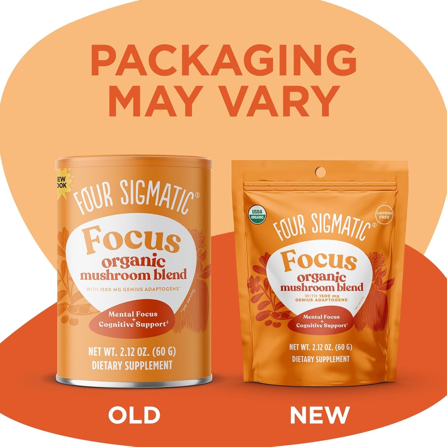 Organic Lion's Mane Focus Blend with Adaptogens & Mushroom Blend | Cordyceps, Rhodiola, Bacopa, Mucuna | 30 Servings
