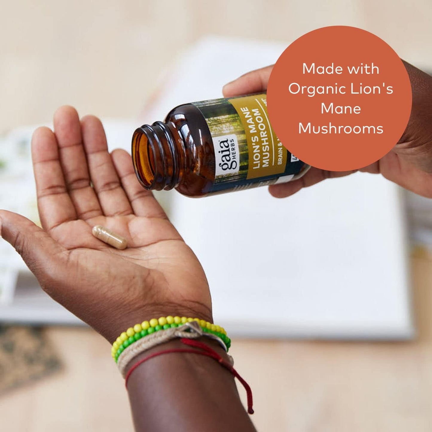Organic Lion's Mane & Holy Basil Capsules - Supports Neurological Health and Stress Balance - 240 Vegan Liquid Phyto-Caps