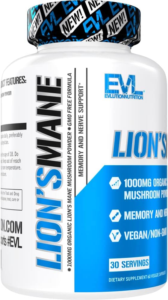 Organic Lion’s Mane Mushroom Capsules - Brain Health and Immunity Support Supplement with Nootropic Benefits