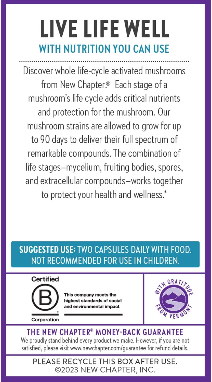 Organic Lion's Mane + Reishi Mushroom Nootropic Supplement for Mental Clarity - Vegan and Non-GMO - 60 ct