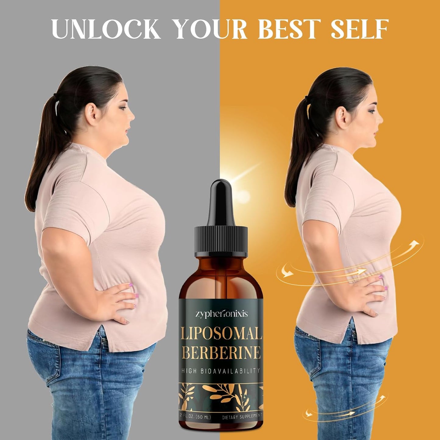 Organic Liposomal Berberine Drops Supplement 3000mg - High Absorption AMPK Activator with Ceylon Cinnamon & Ginger for Immune & Digestion - 2 fl oz