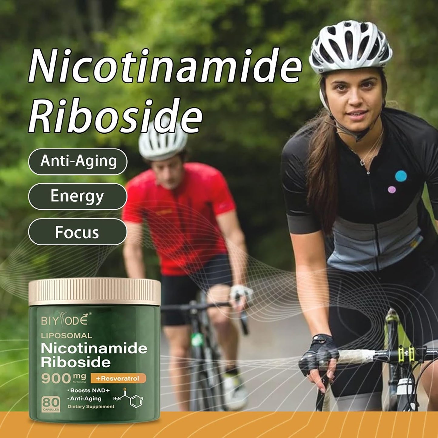 Organic Liposomal Nicotinamide Riboside Supplement with Resveratrol and Quercetin for Energy Boost (80 Capsules)