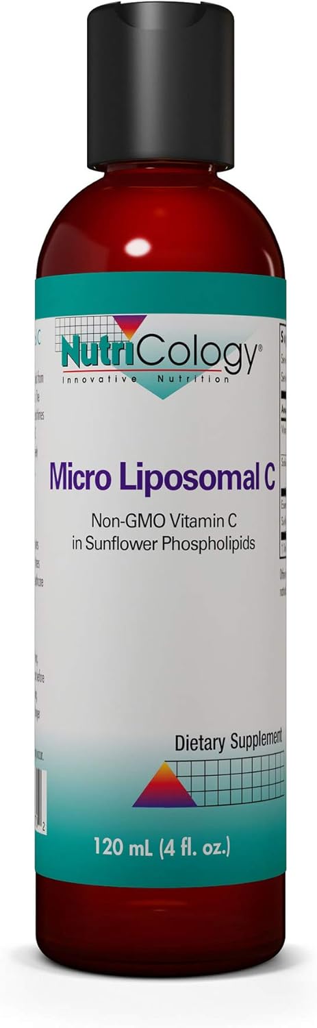 Organic Liposomal Vitamin C Supplement 1000mg - Liquid Formula with Sunflower Phospholipids and Sodium Ascorbate - 4 Fl Oz