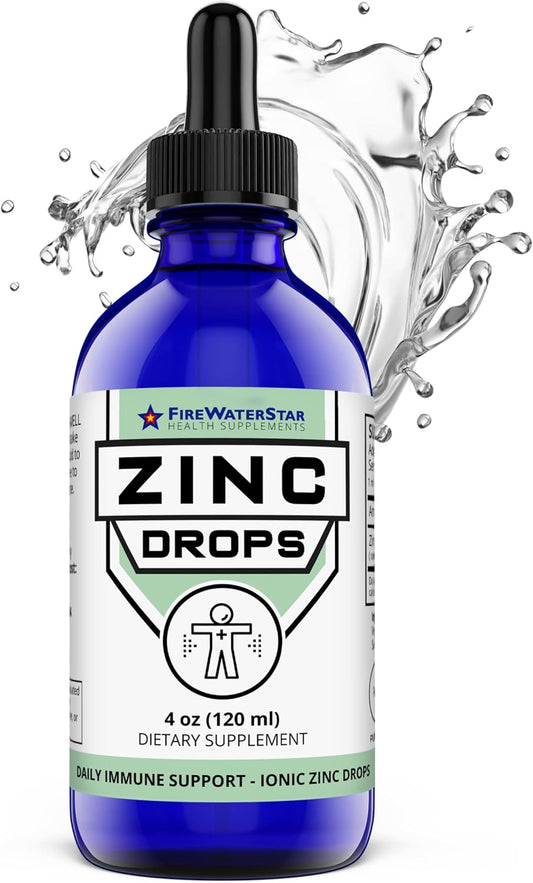 Organic Liquid Zinc Supplement Drops - 45mg Immune Support for Adults & Kids - Non-GMO Vegan Health Supplements - Boost Immunity, Skin Health, Wellness