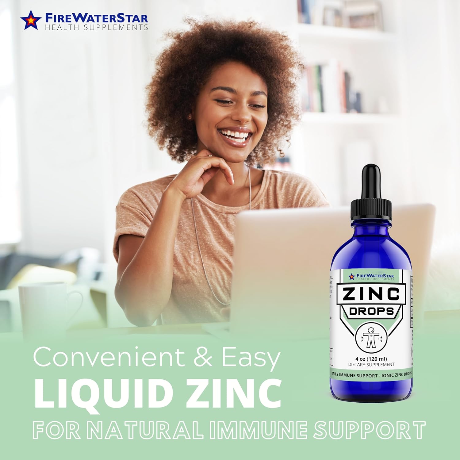 Organic Liquid Zinc Supplement Drops - 45mg Immune Support for Adults & Kids - Non-GMO Vegan Health Supplements - Boost Immunity, Skin Health, Wellness