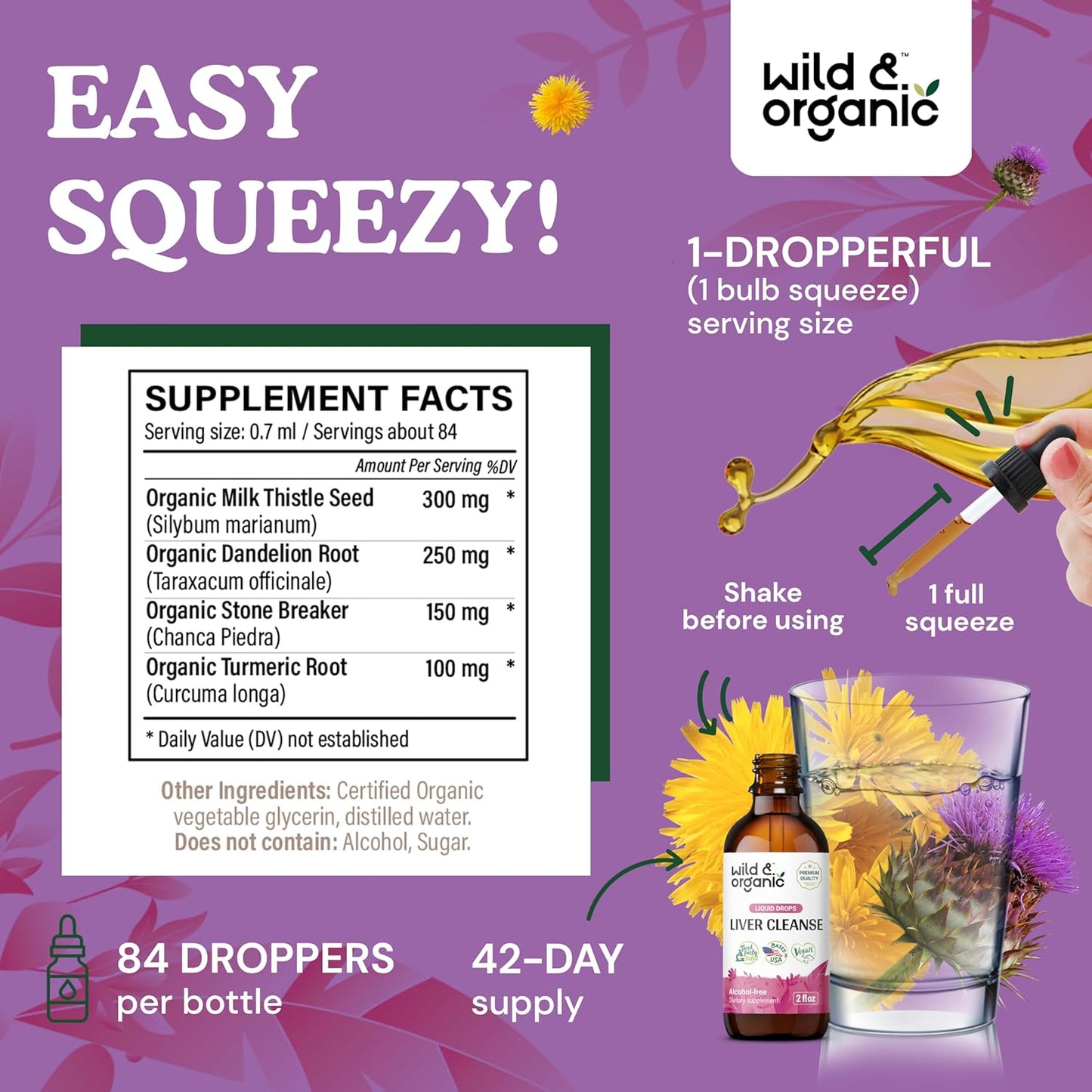Organic Liver Cleanse and Mullein Tincture Bundle - 2 fl oz Each for Detox and Respiratory Support