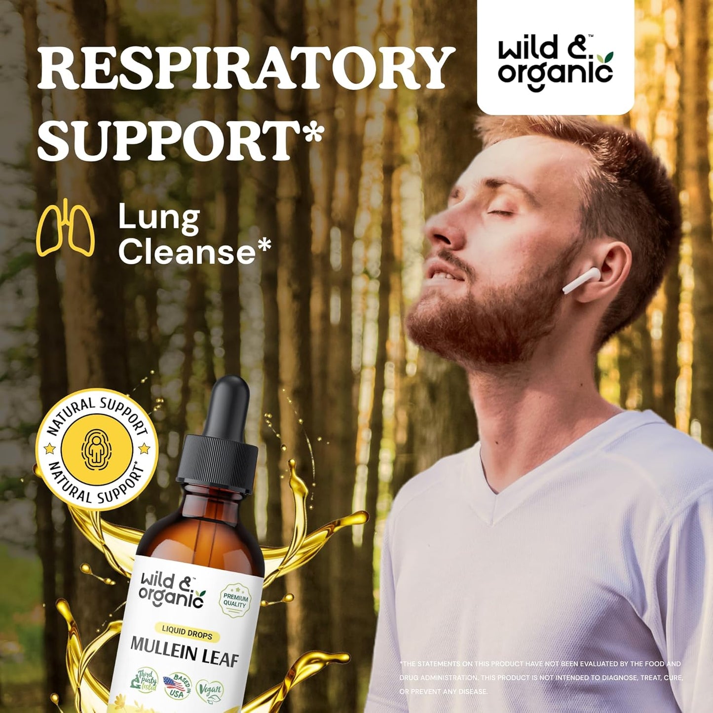 Organic Liver Cleanse and Mullein Tincture Bundle - 2 fl oz Each for Detox and Respiratory Support