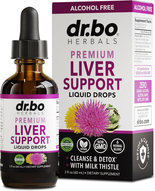 Organic Liver Cleanse Detox Drops with Milk Thistle, Dandelion & Artichoke - Gallbladder Health Formula 2oz
