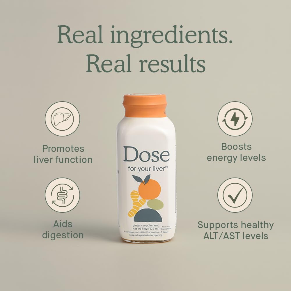 Organic Liver Cleanse Detox & Repair Supplement with Milk Thistle, Turmeric, Dandelion, Ginger, Orange - 16oz Bottle, 6 Pack for 6 Weeks. Promotes Optimal Liver Function.